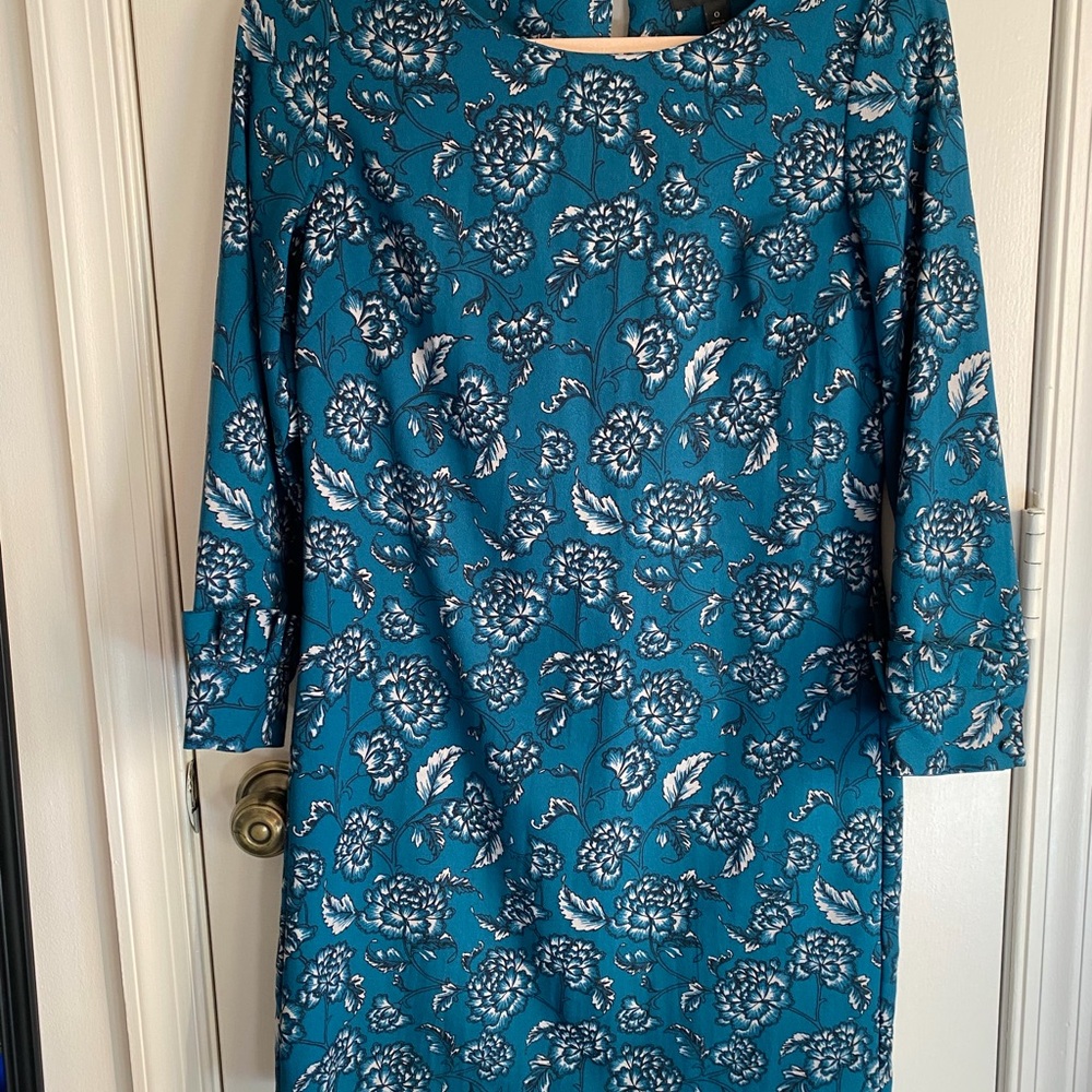 Banana Republic Teal Floral Shift Dress